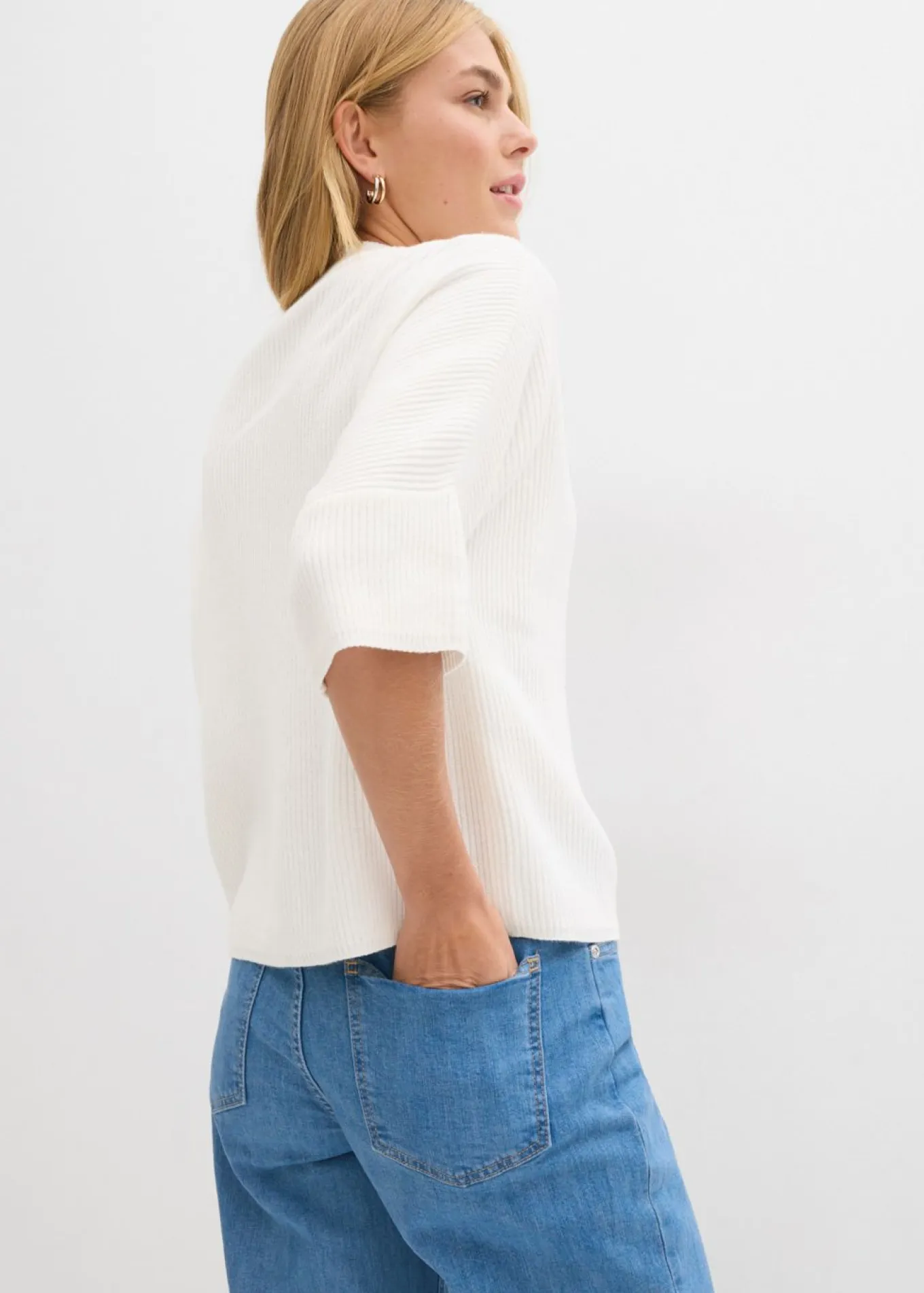 Jersey con corte boxy de mezcla de viscosa suave
