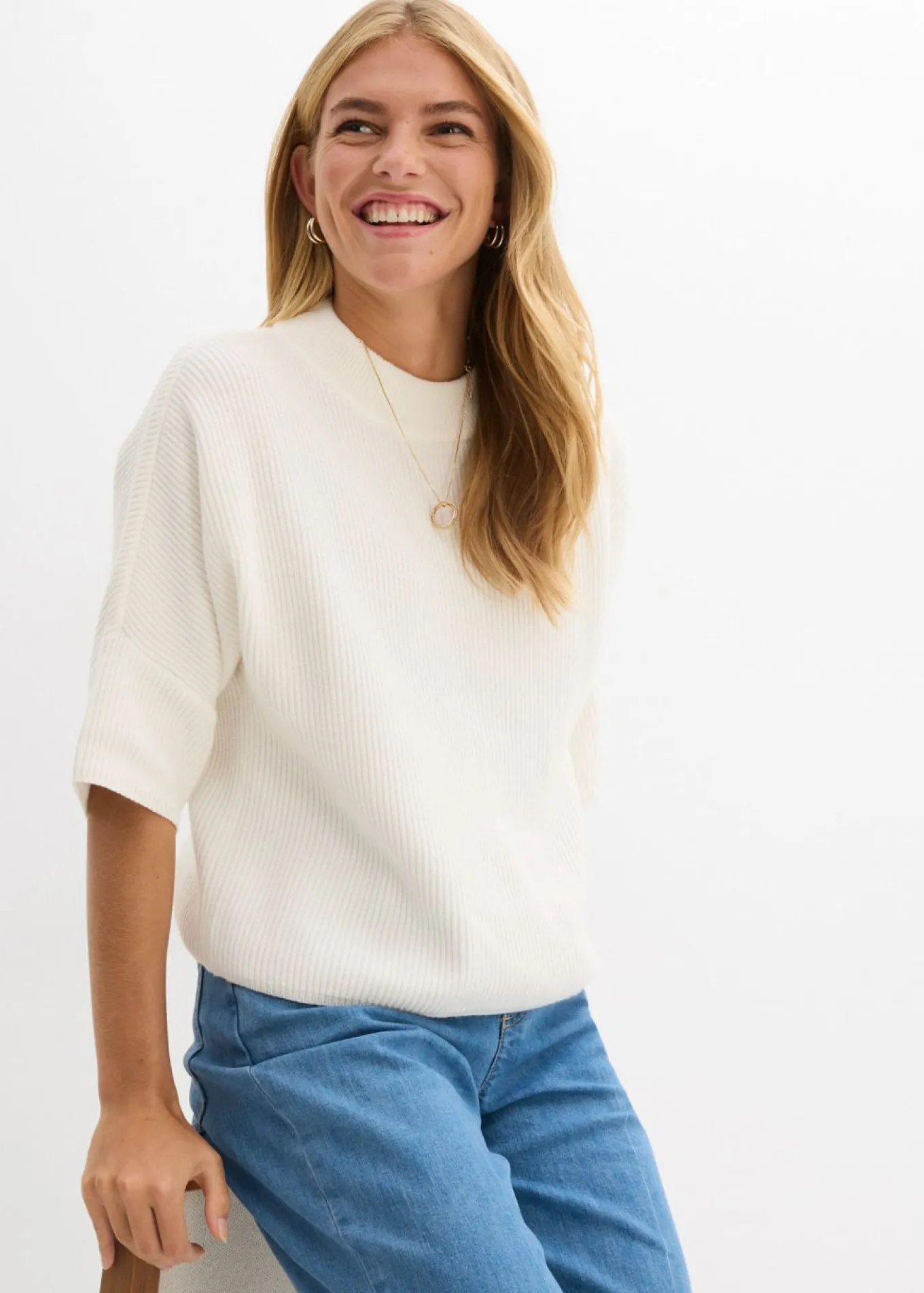 Jersey con corte boxy de mezcla de viscosa suave