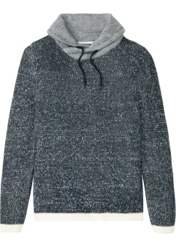 Jersey con cuello tipo chal y detalles en contraste