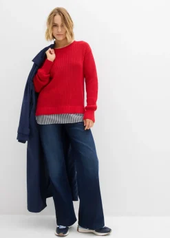 Jersey con inserto de blusa