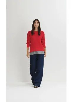 Jersey con inserto de blusa