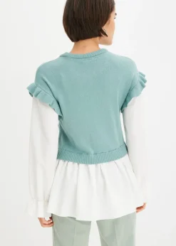 Jersey con inserto de blusa