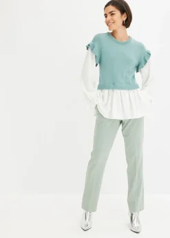 Jersey con inserto de blusa