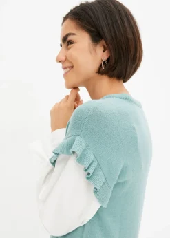 Jersey con inserto de blusa