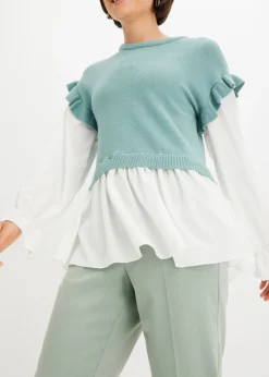 Jersey con inserto de blusa