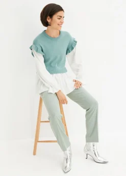 Jersey con inserto de blusa