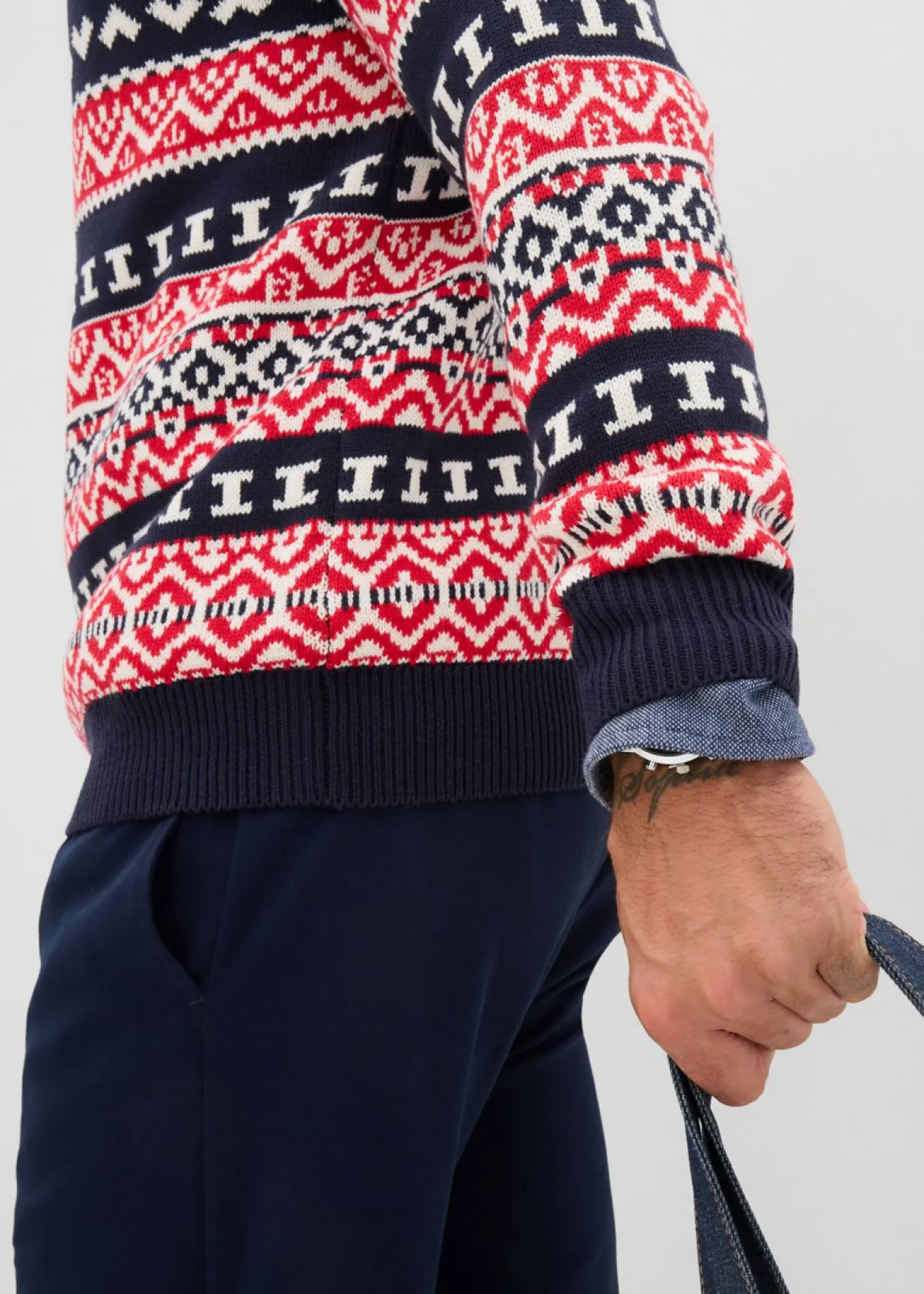 Jersey con patrón nórdico en suave mezcla de algodón