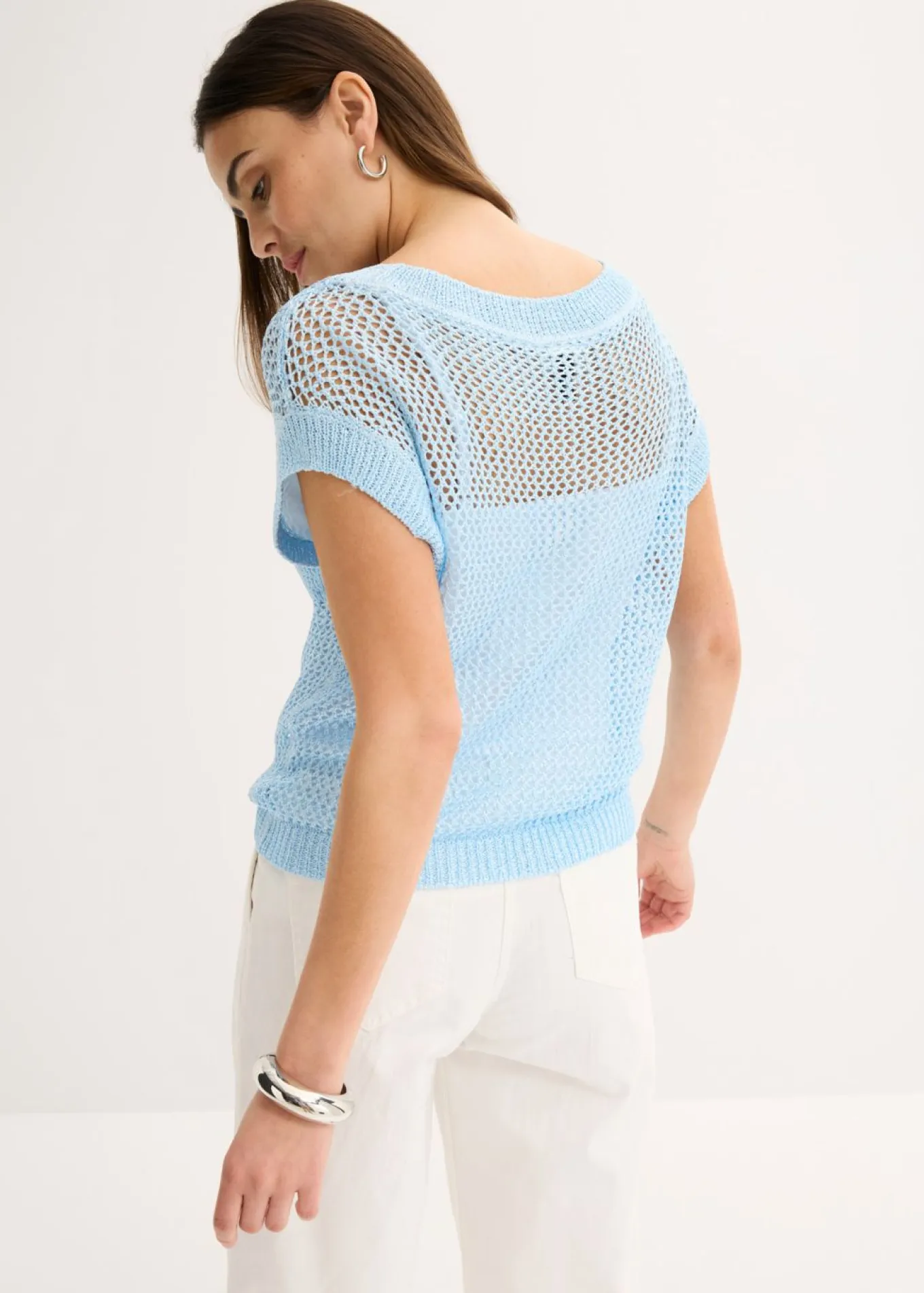 Jersey de ajour con hilo brillante