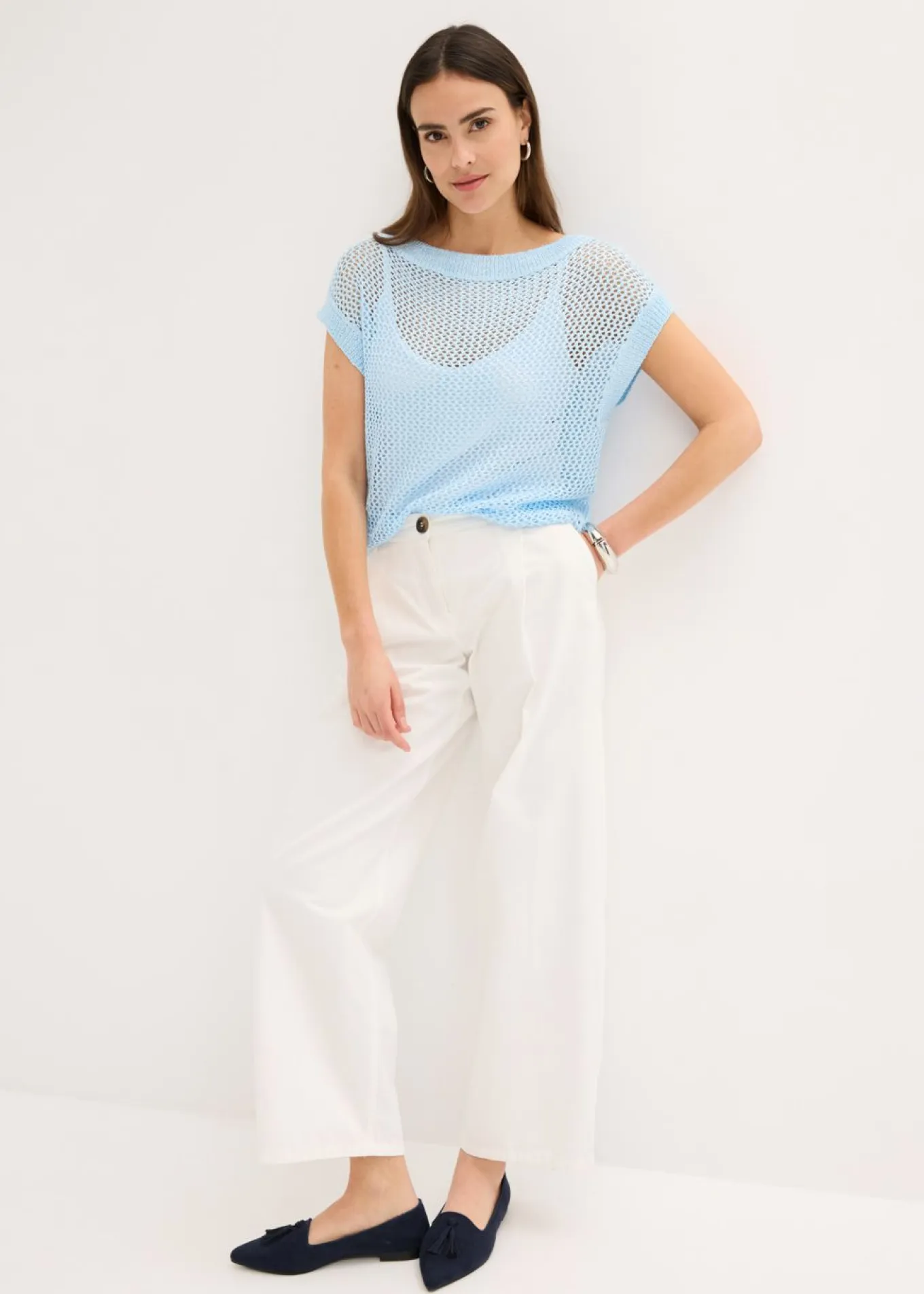 Jersey de ajour con hilo brillante