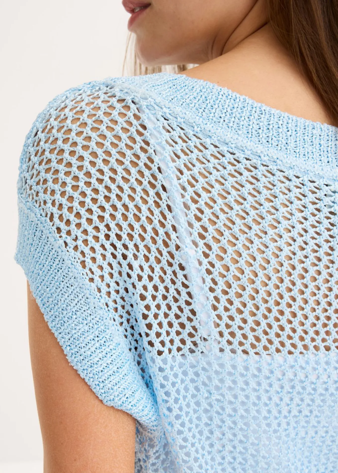 Jersey de ajour con hilo brillante