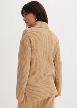 Jersey de algodón puro con cuello vuelto