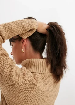 Jersey de algodón puro con cuello vuelto