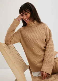 Jersey de algodón puro con cuello vuelto