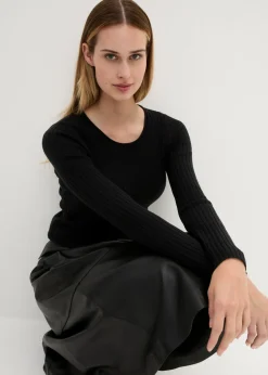Jersey de canalé en lana merina