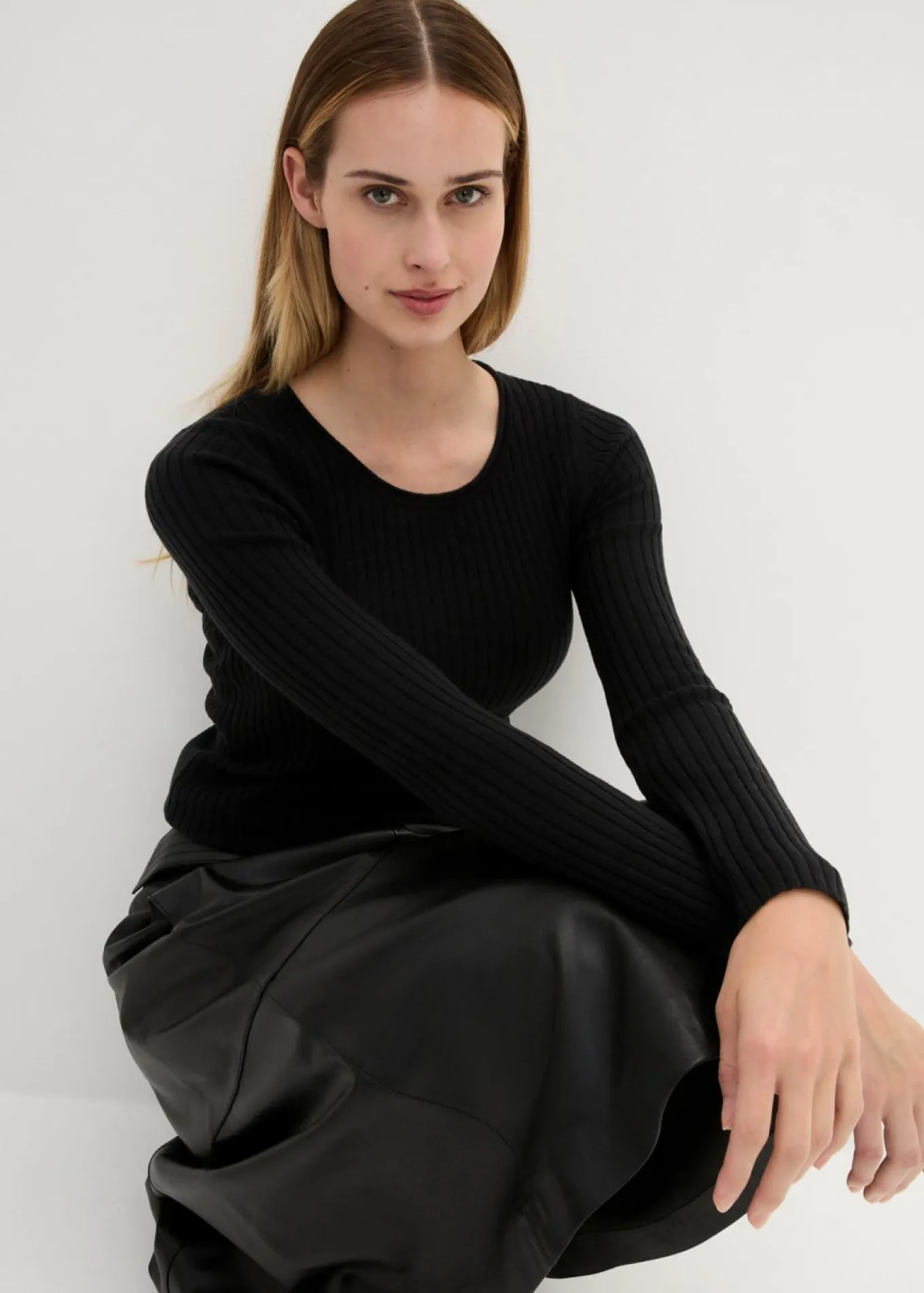 Jersey de canalé en lana merina