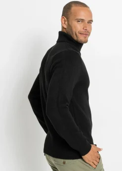 Jersey de cuello vuelto con puños acanalados