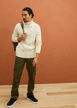 Jersey de cuello vuelto con patrón trenzado