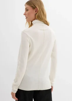 Jersey de mezcla de cachemir suave con cuello vuelto