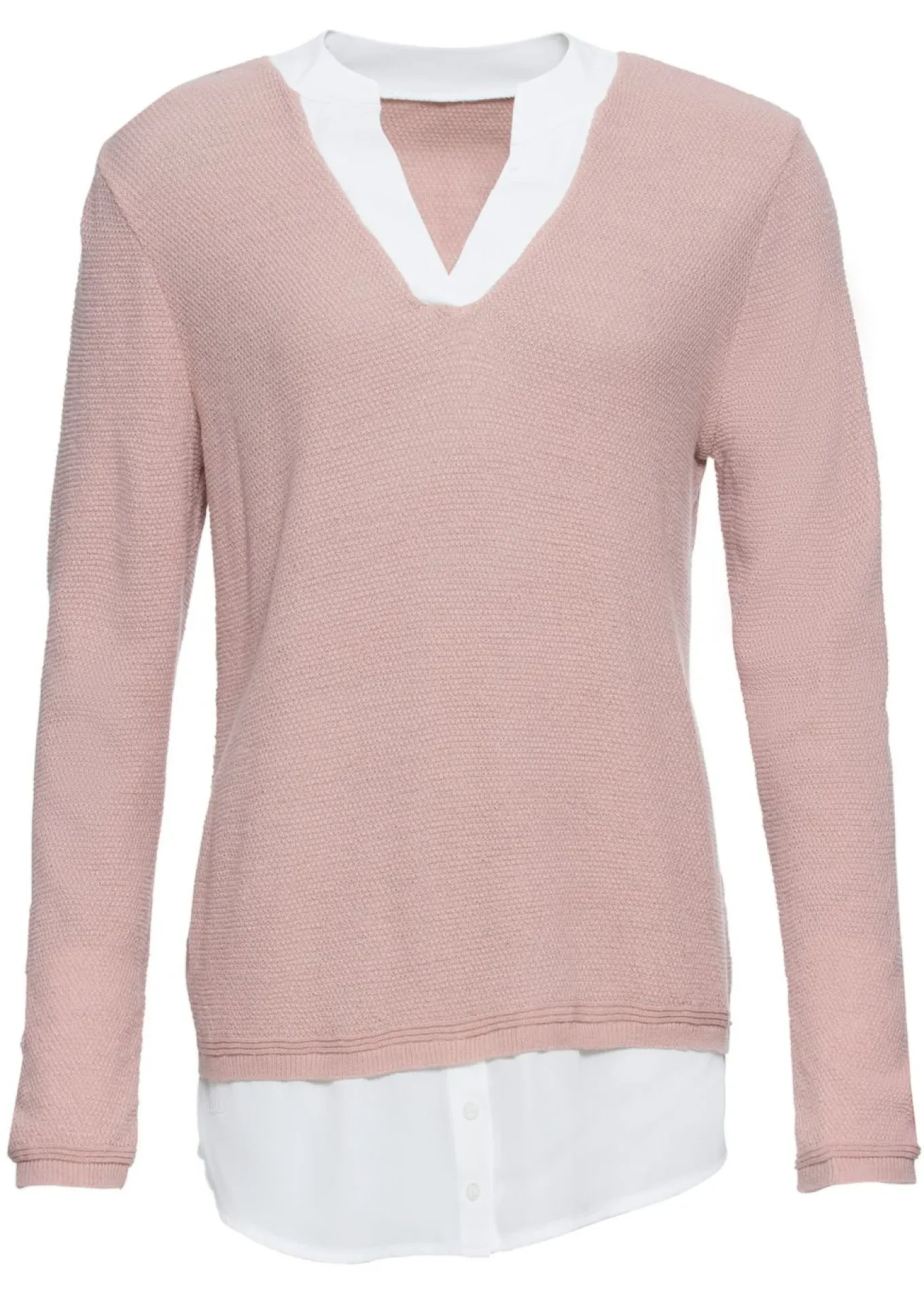 Jersey de punto fino con inserto de blusa