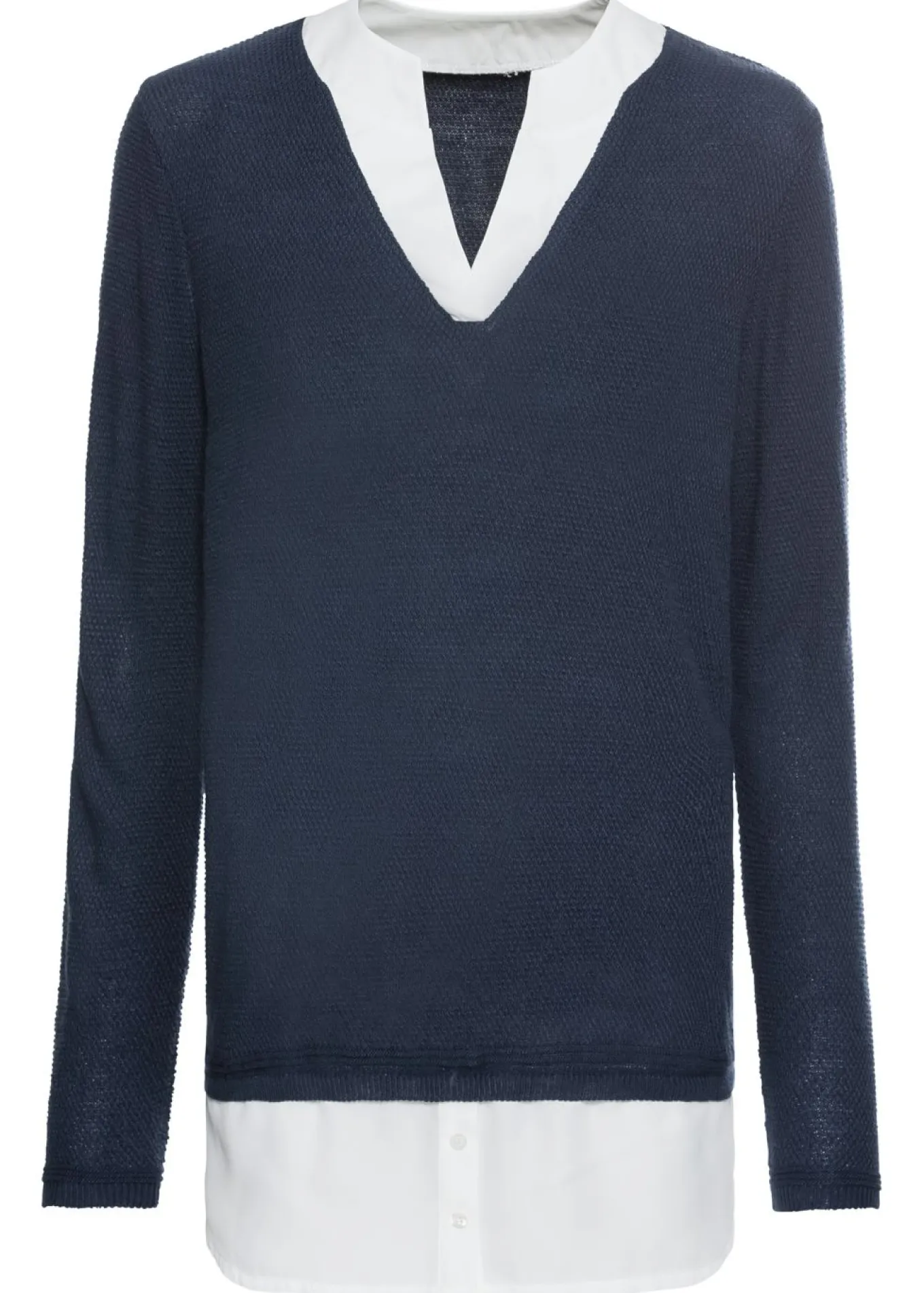 Jersey de punto fino con inserto de blusa