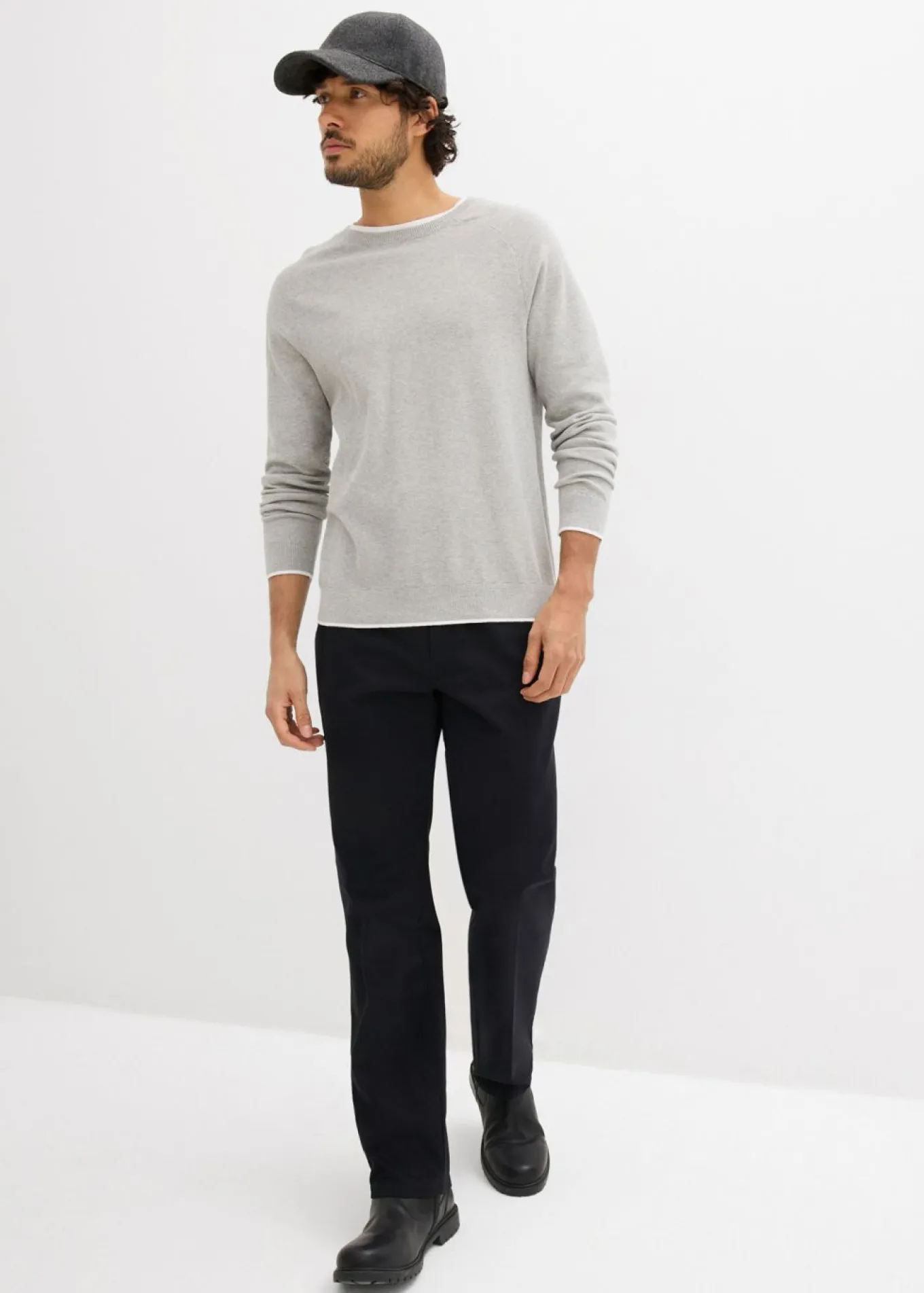Jersey de punto fino con cuello doble