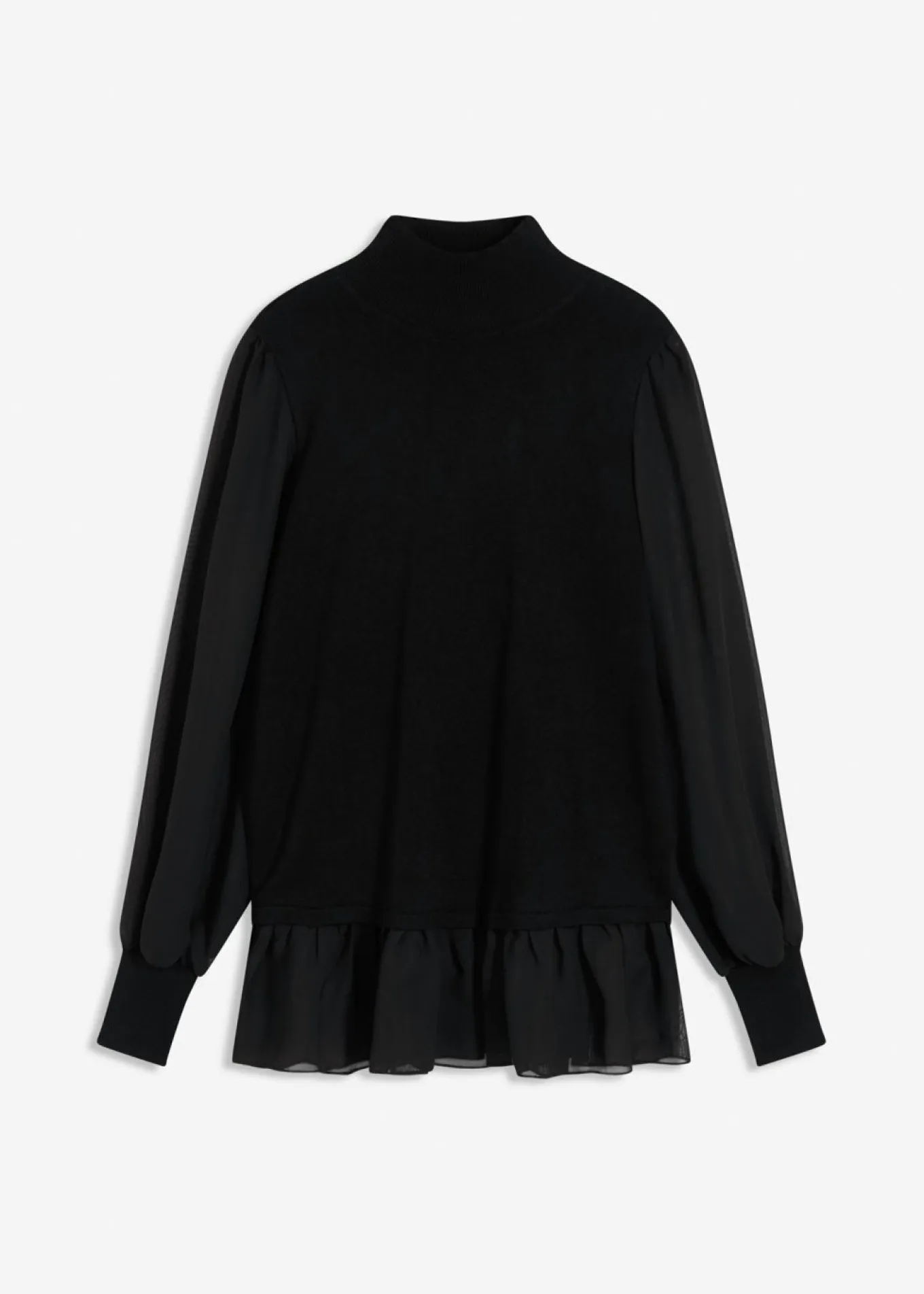 Jersey de punto fino con inserto de blusa