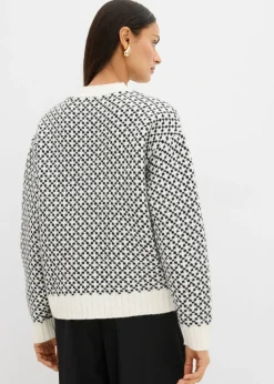 Jersey de punto grueso con mezcla de lana