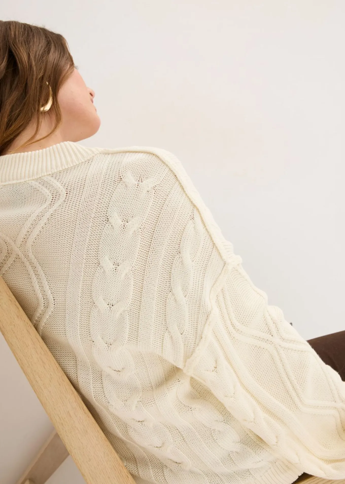 Jersey holgado con patrón trenzado