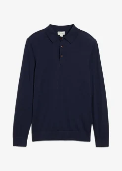 Jersey tipo polo de punto fino con lana merina de calidad con corte ajustado