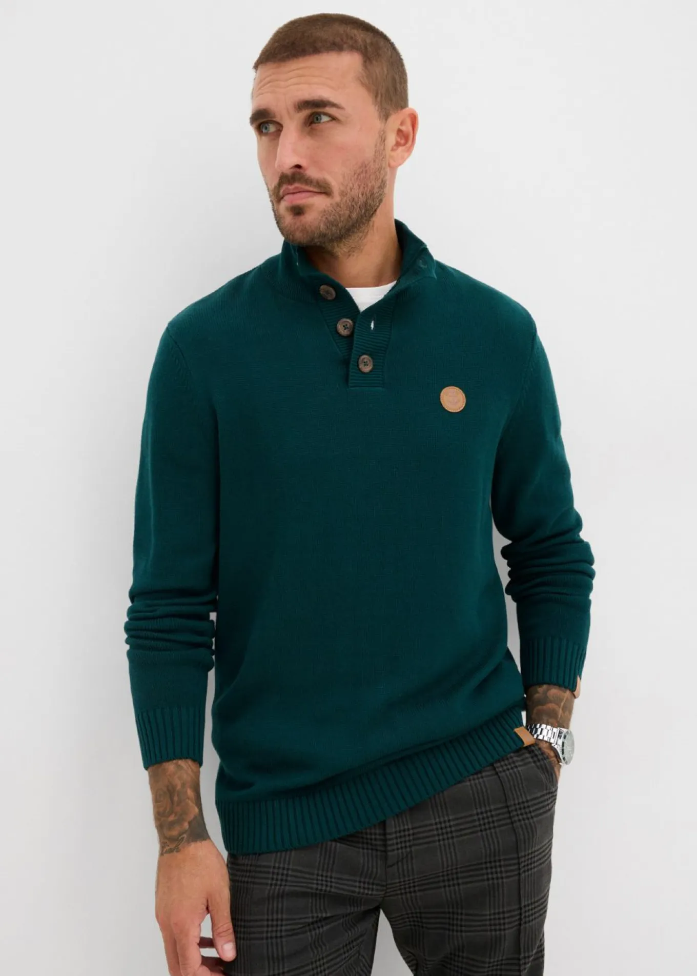 Jersey tipo troyer de algodón puro