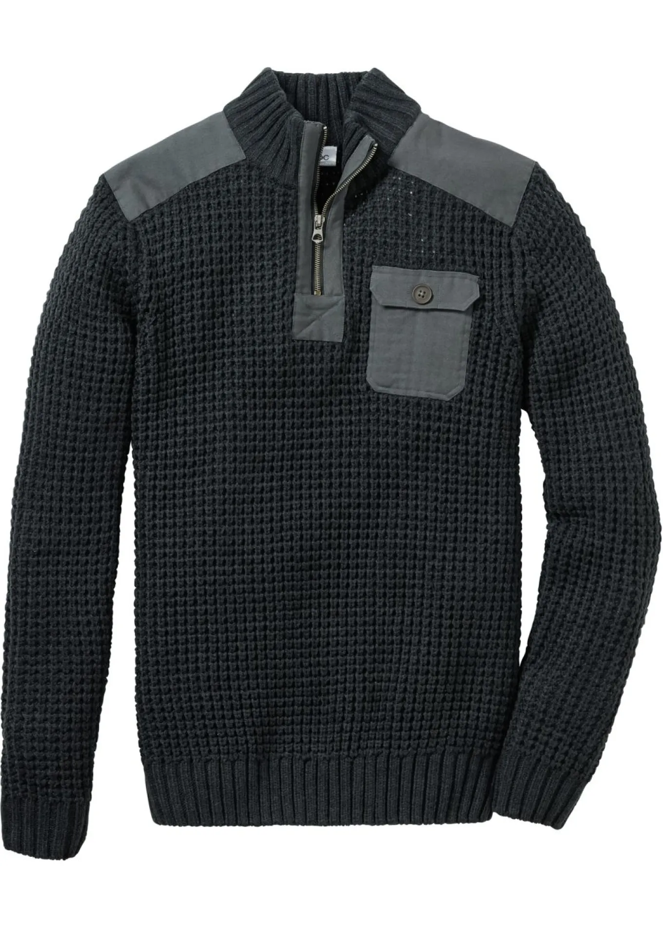 Jersey troyer de punto grueso con inserto de malla