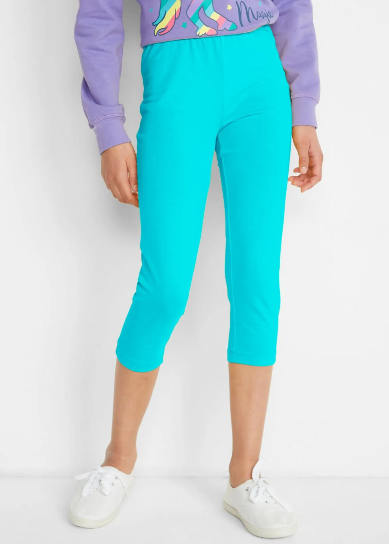 Leggings capri de mezcla de algodón orgánico elástico (2 unidades)
