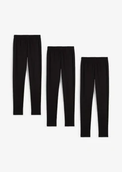 Leggings confeccionados con mezcla de algodón ecológico elástico (3 unidades)