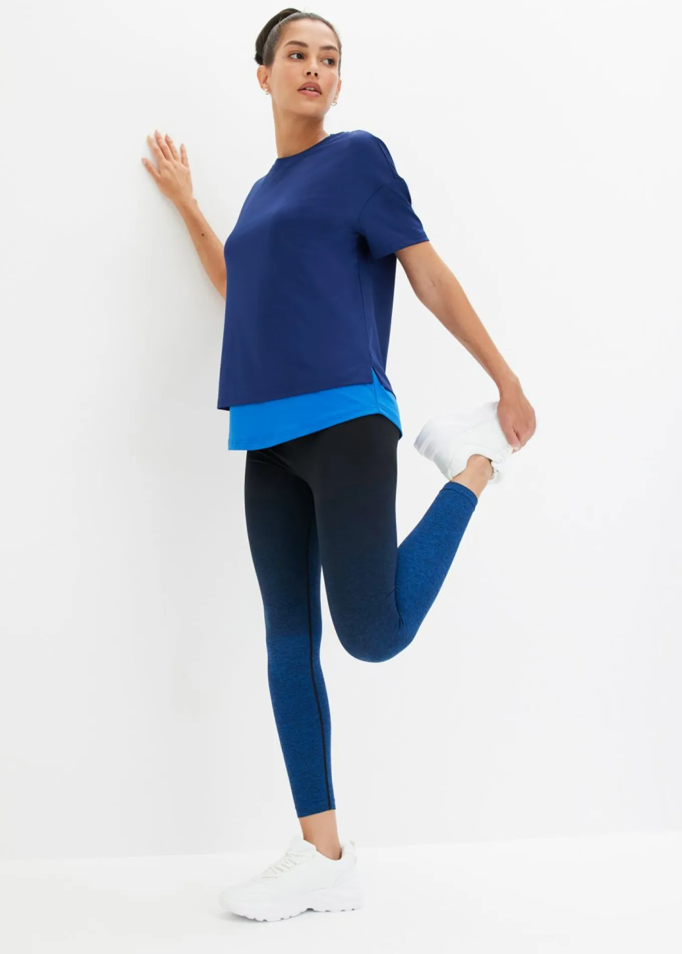 Leggings deportivos de material de secado rápido sin costuras con degradado cromático