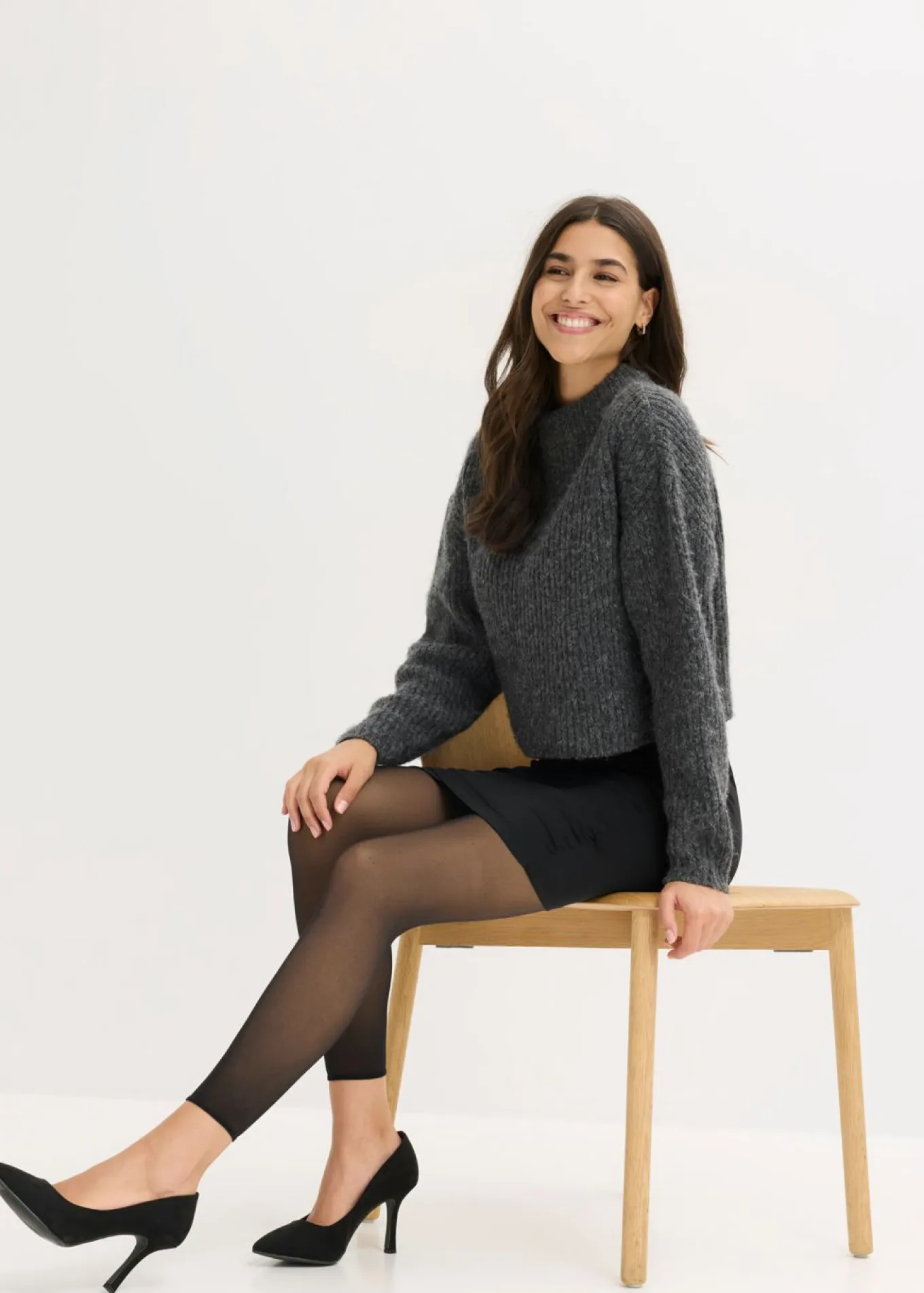 Leggings térmicos de 50 den con aspecto transparente, control de abdomen y efecto push-up