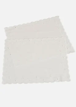 Manteles individuales de algodón orgánico con bordado (2 unidades)