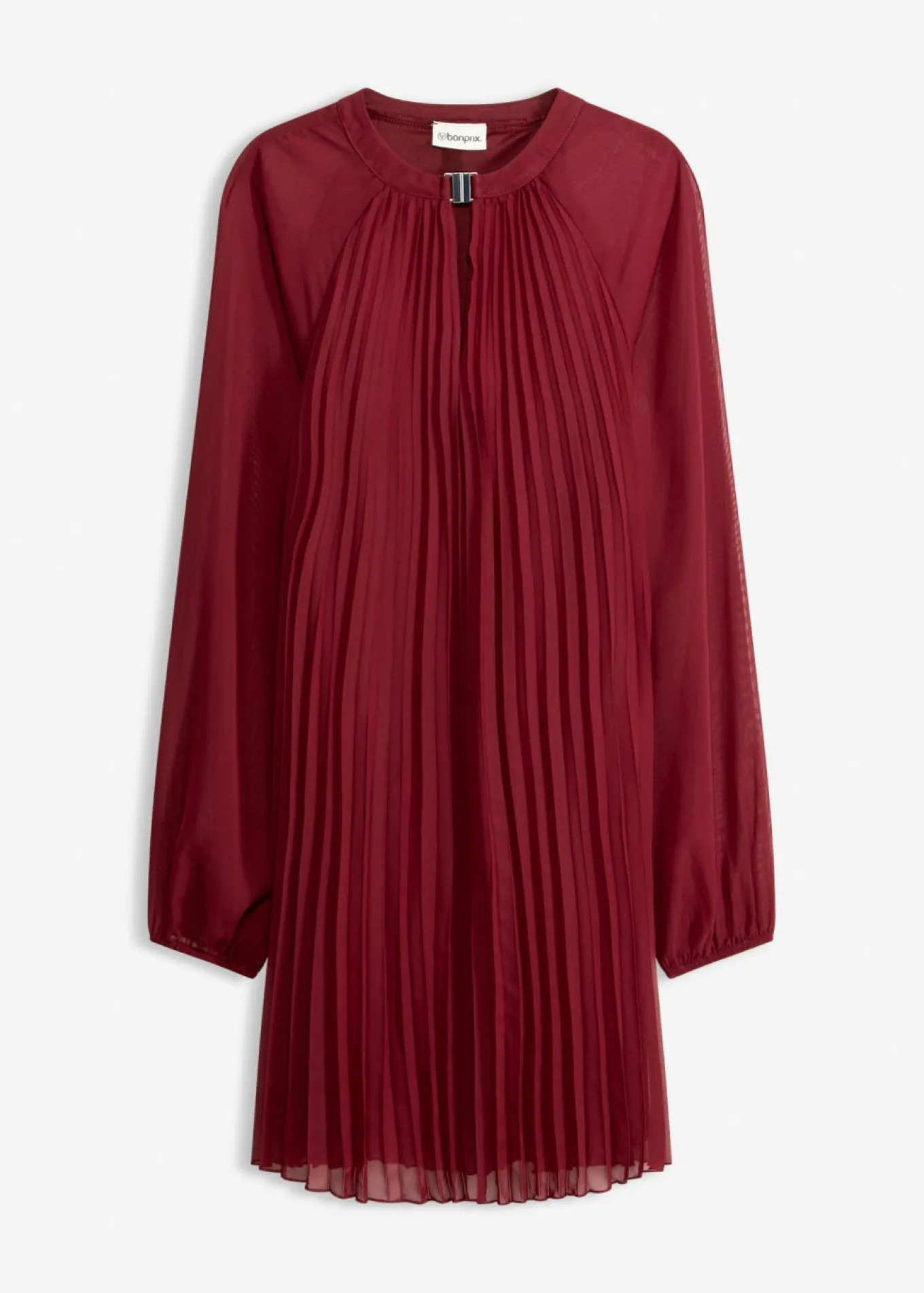 Minivestido de gasa fina con plisado