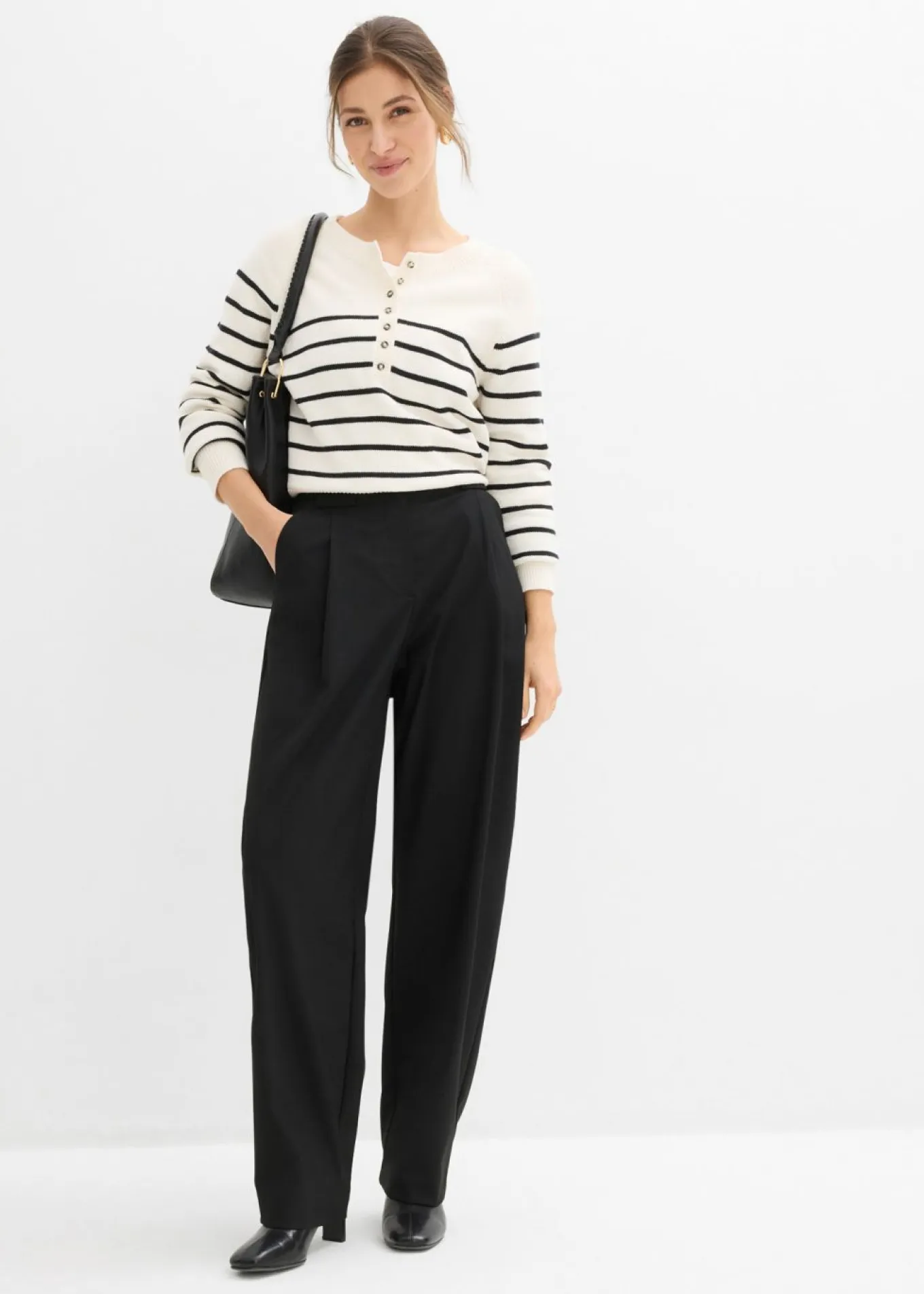 Pantalón barrel con cintura alta