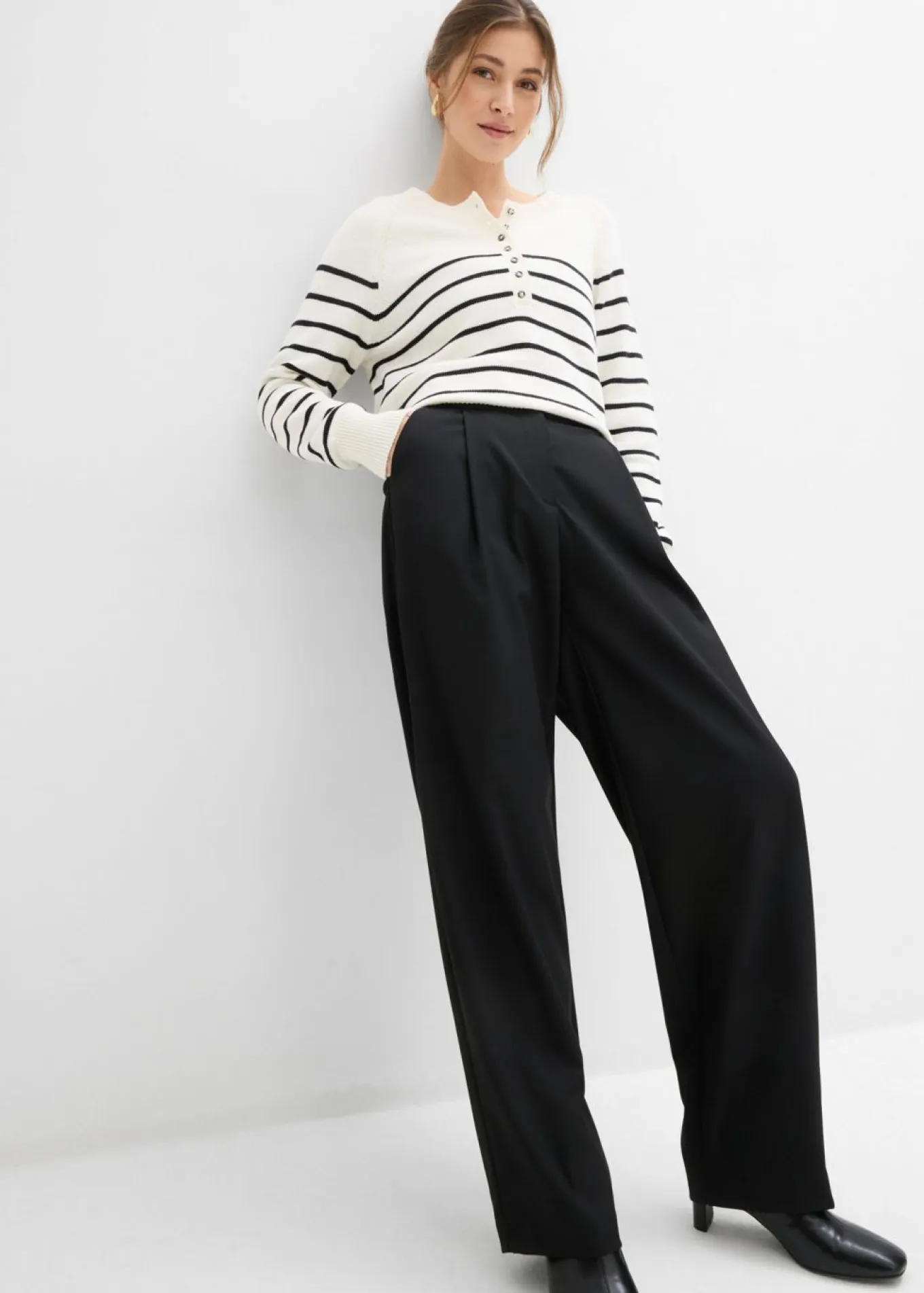 Pantalón barrel con cintura alta