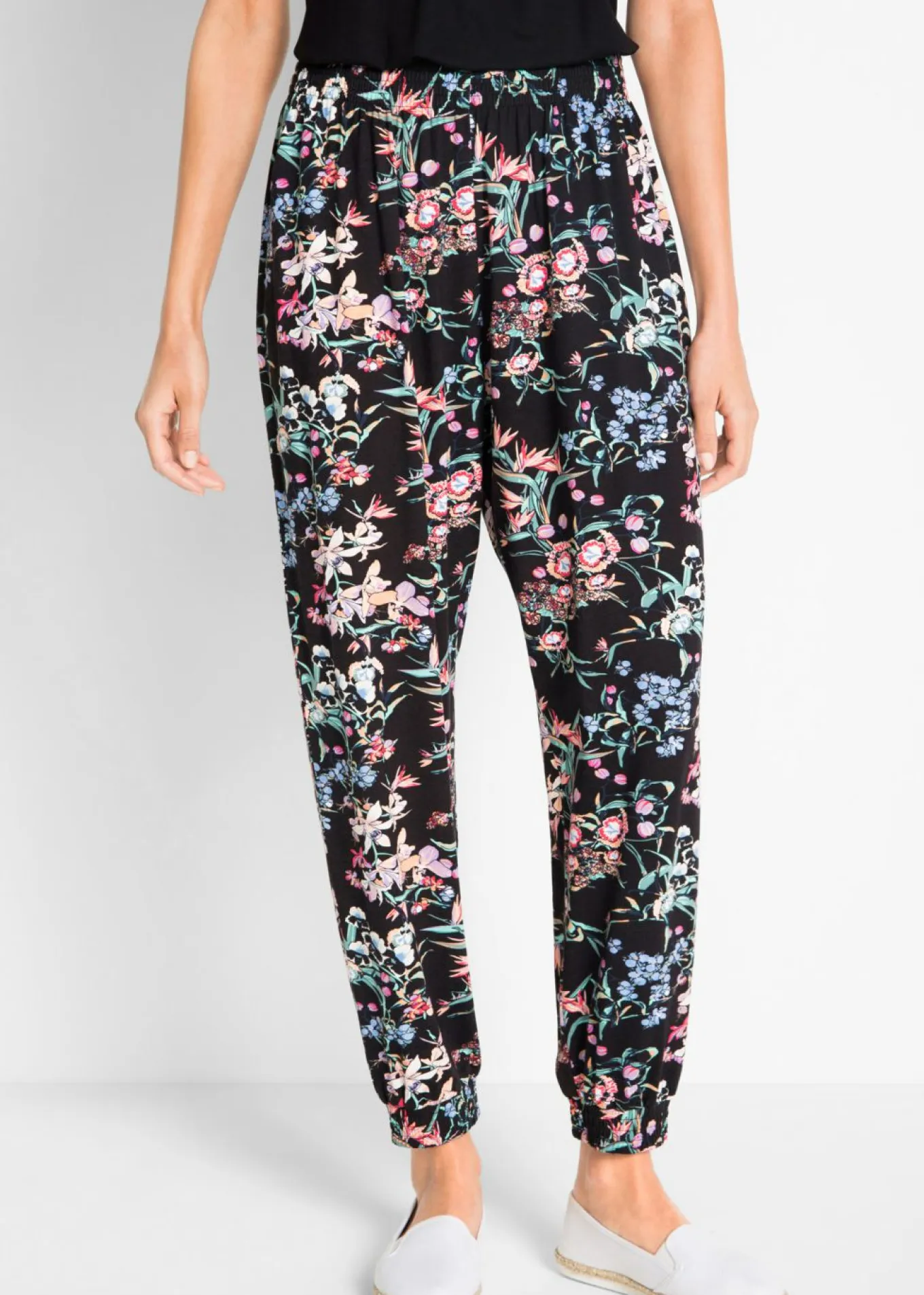 Pantalón bombacho de mezcla de viscosa