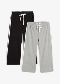 Pantalón capri de algodón con elástico (2 unidades)