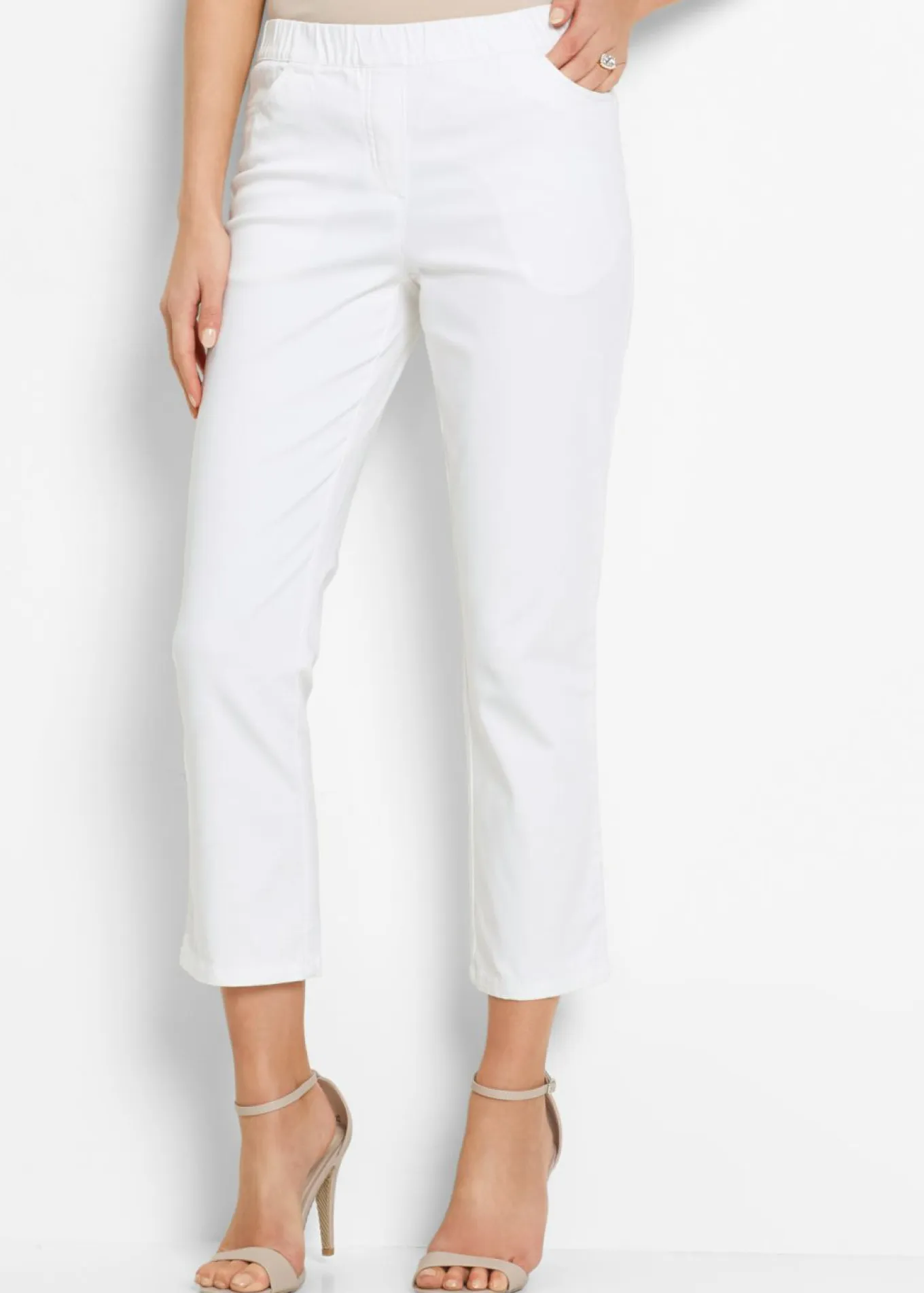 Pantalón capri sin cierre con elástico