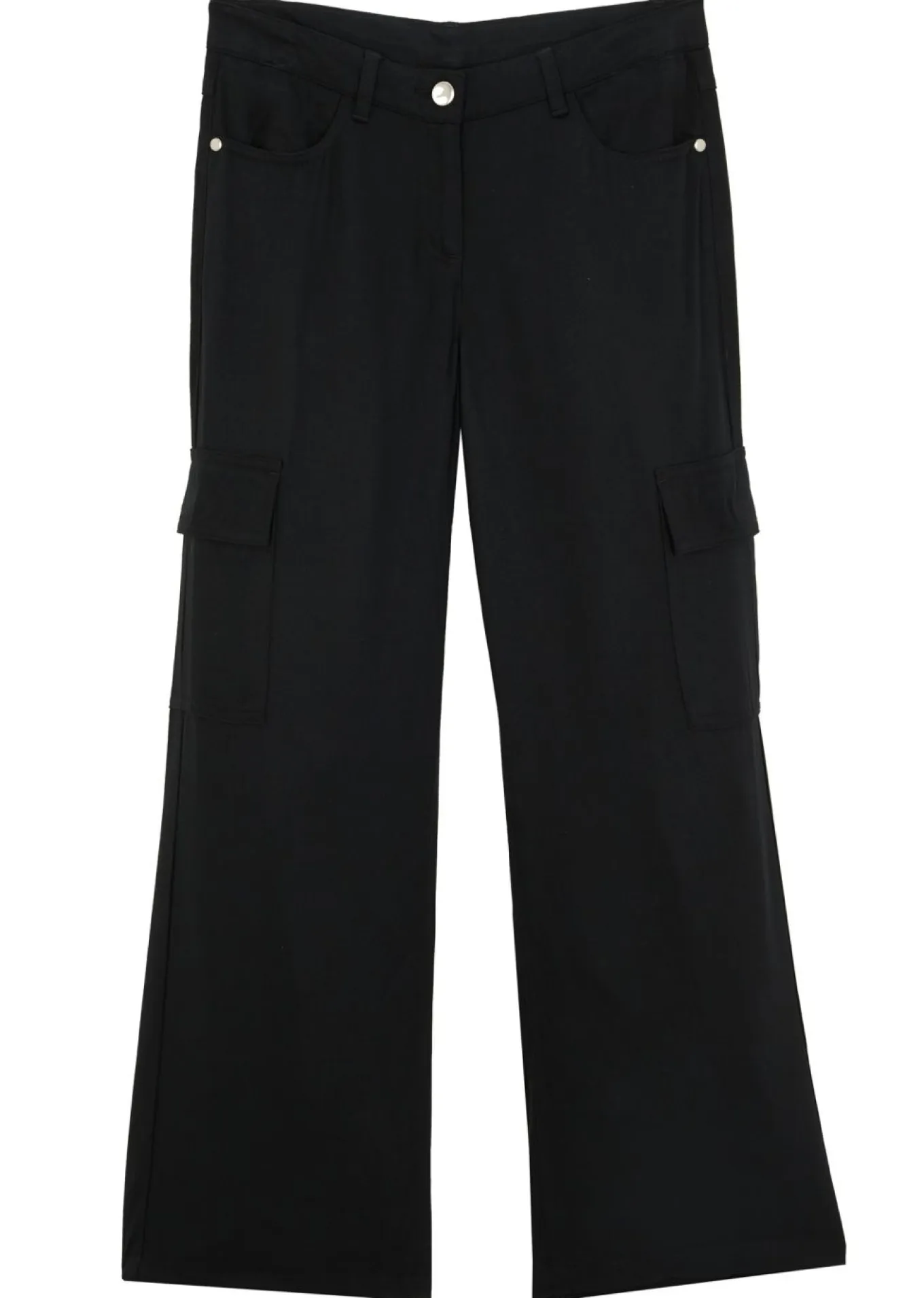 Pantalón cargo ancho de viscosa fluida