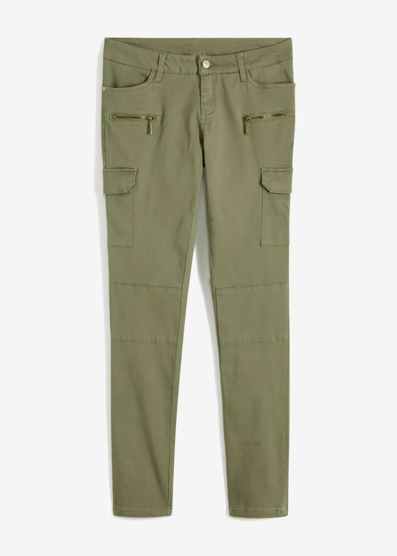 Pantalón cargo en mezcla de algodón elástico