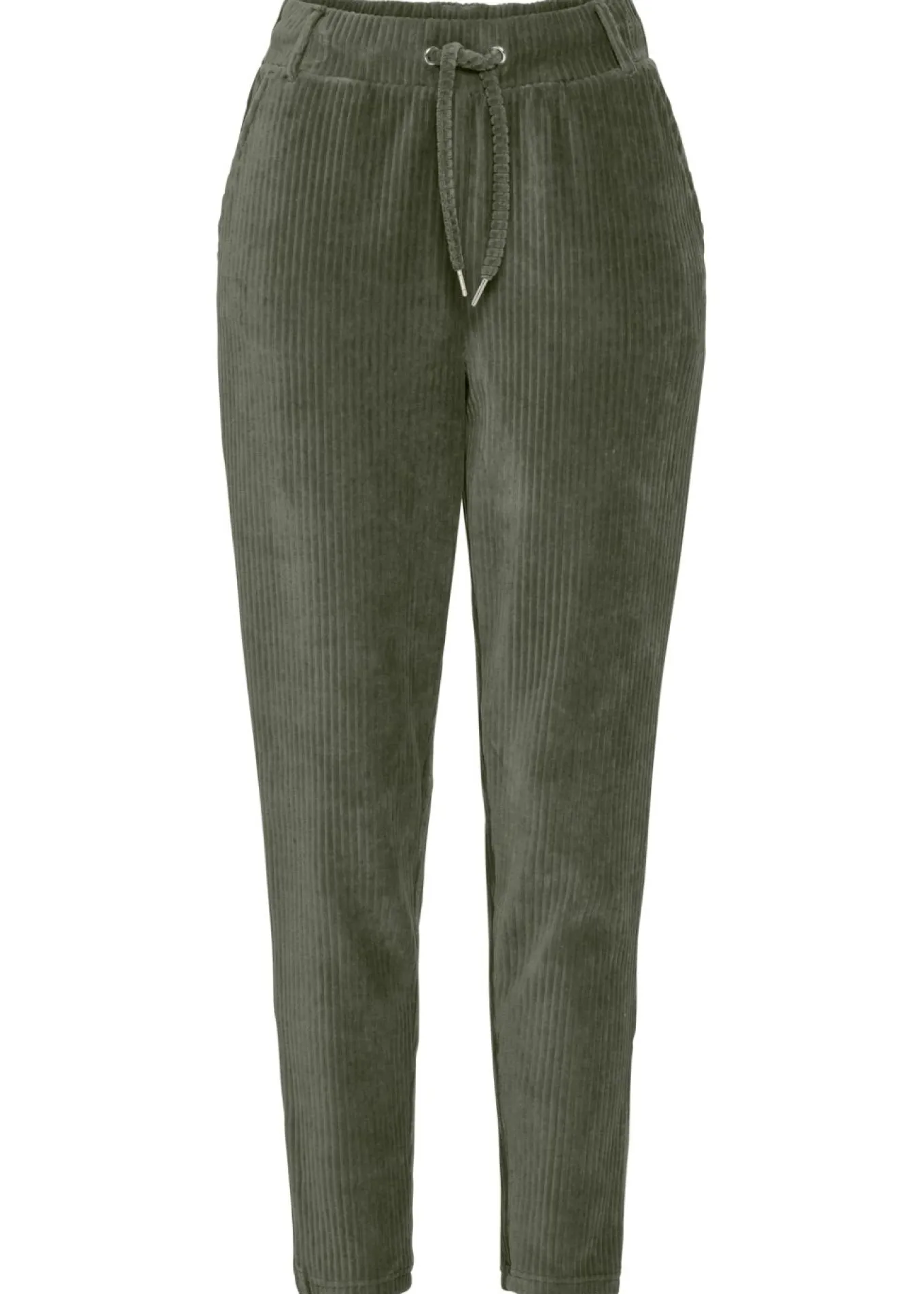 Pantalón con cinturilla elástica y aspecto de pana