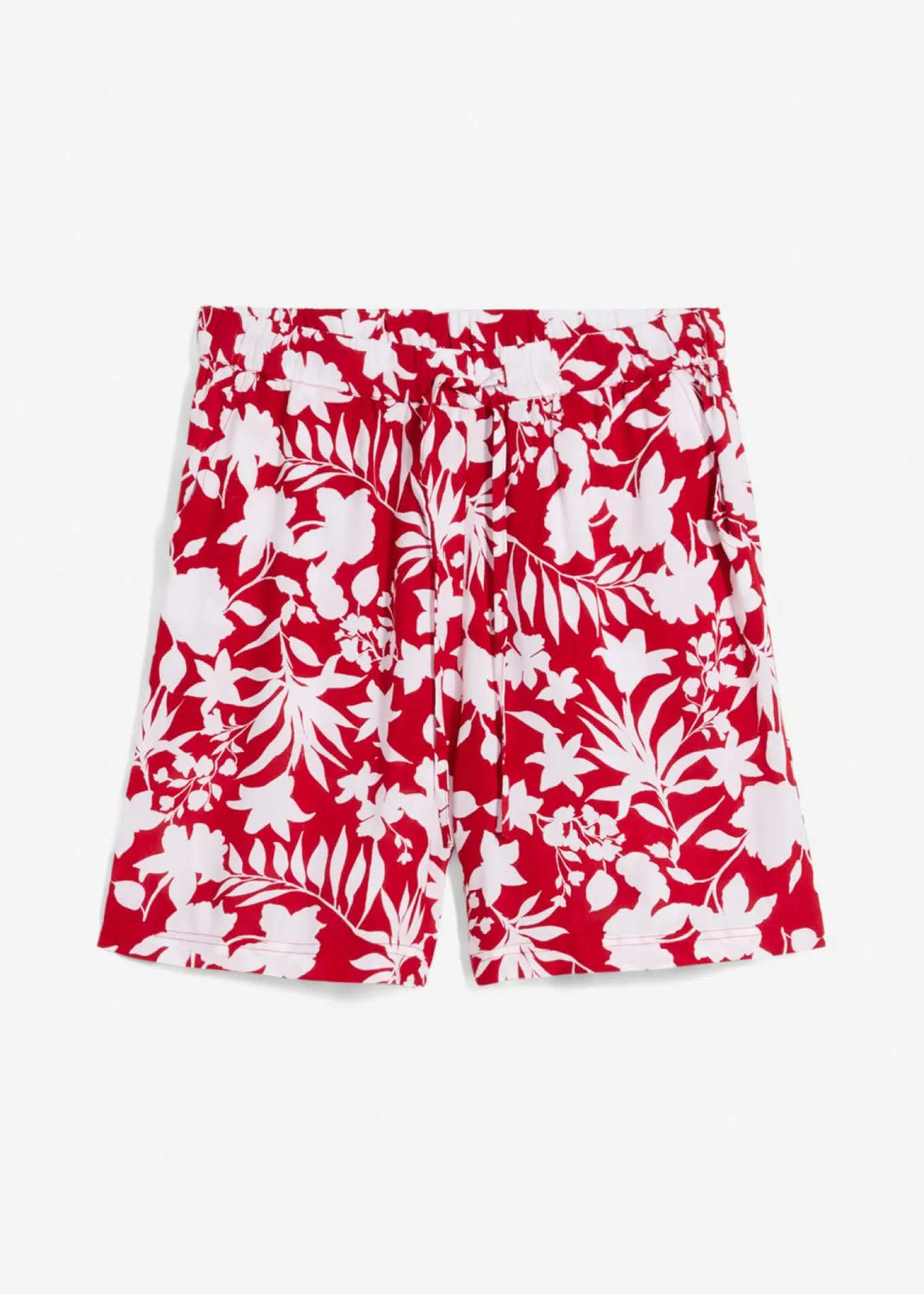Pantalón corto ancho de viscosa con cómoda cinturilla alta