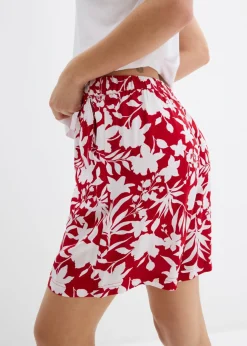 Pantalón corto ancho de viscosa con cómoda cinturilla alta