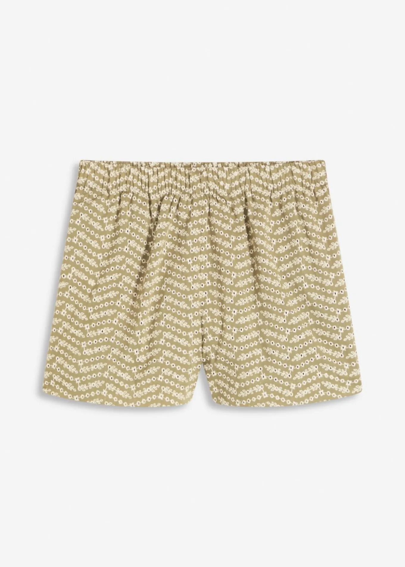 Pantalón corto con bordado calado