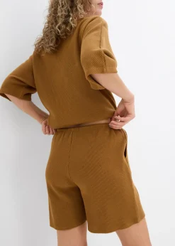Pantalón corto de algodón puro con estructura