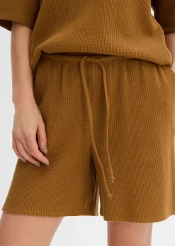 Pantalón corto de algodón puro con estructura